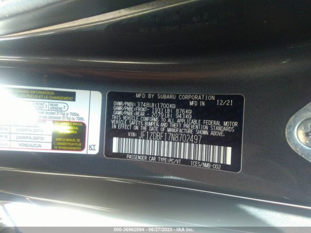 JF1ZDBF17N8702497 Subaru Brz Limited