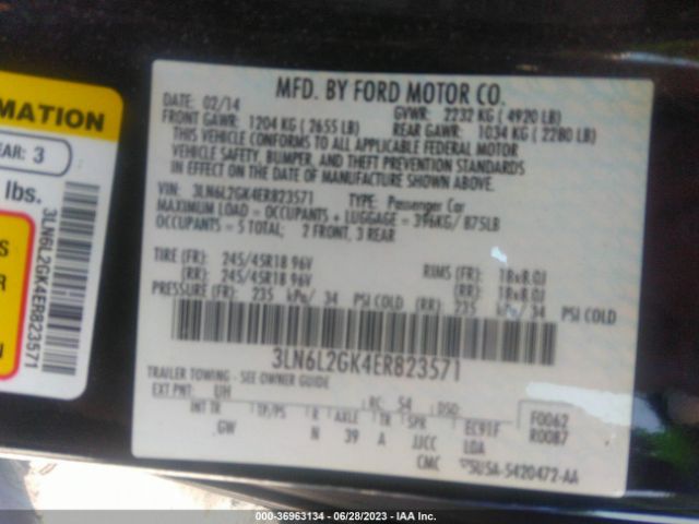 3LN6L2GK4ER823571 Lincoln MKZ