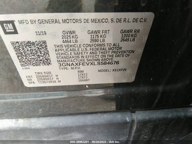 Chevrolet EQUINOX LS 2020 3GNAXFEVXLS584676 Image 9