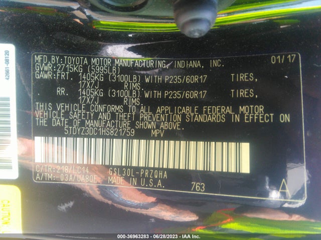 Toyota Sienna Xle Auto Access 2017 5TDYZ3DC1HS821759 Image 15