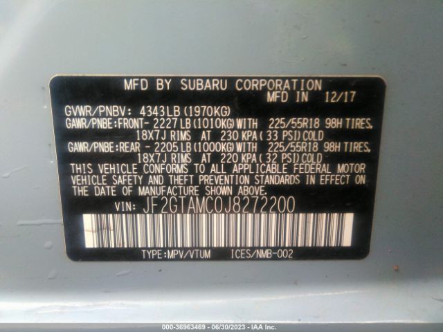JF2GTAMC0J8272200 Subaru Crosstrek Limited