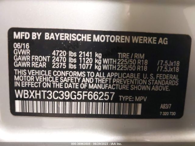 WBXHT3C39G5F66257 BMW X1 Xdrive28i