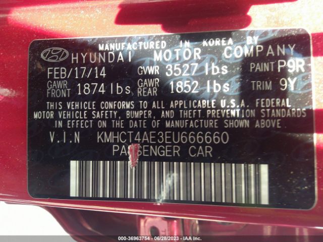 KMHCT4AE3EU666660 Hyundai ACCENT GLS