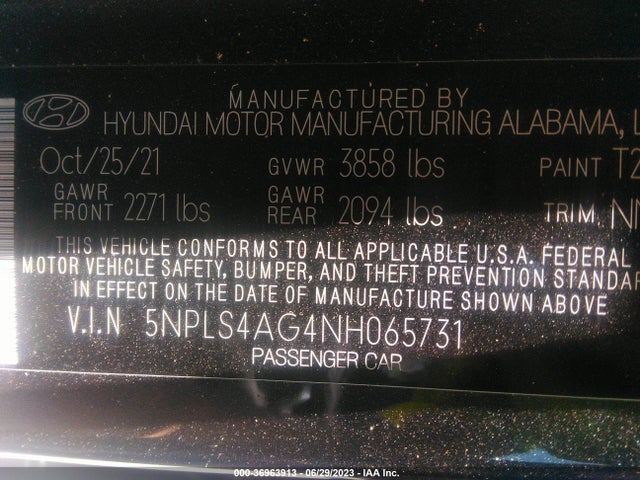 Hyundai ELANTRA SEL 2022 5NPLS4AG4NH065731 Image 16