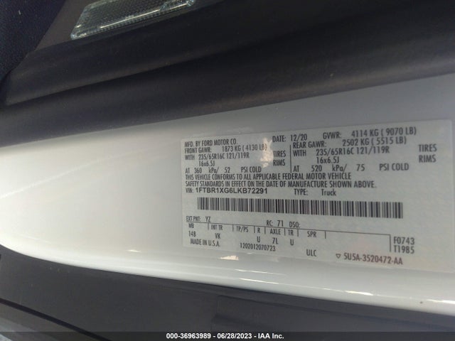 Ford Transit-250 Cargo Van 2020 1FTBR1XG6LKB72291 Image 9