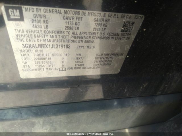 3GKALMEX1JL319103 GMC Terrain Sle