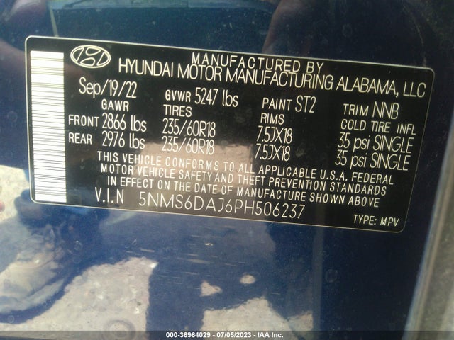 Hyundai Santa Fe Xrt 2023 5NMS6DAJ6PH506237 Image 15