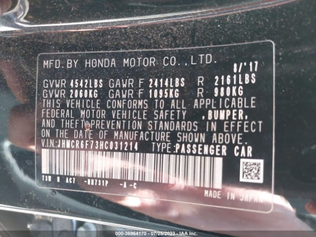JHMCR6F73HC031214 Honda ACCORD HYBRID
