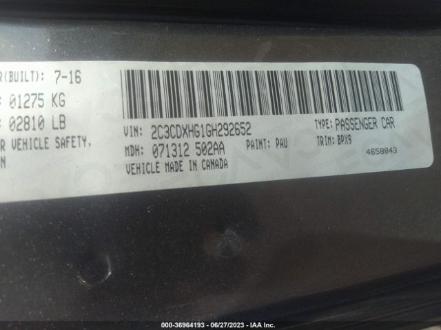 2C3CDXHG1GH292652 Dodge Charger Sxt