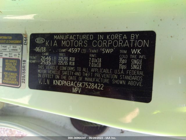 KNDPN3AC6K7528422 KIA Sportage Ex