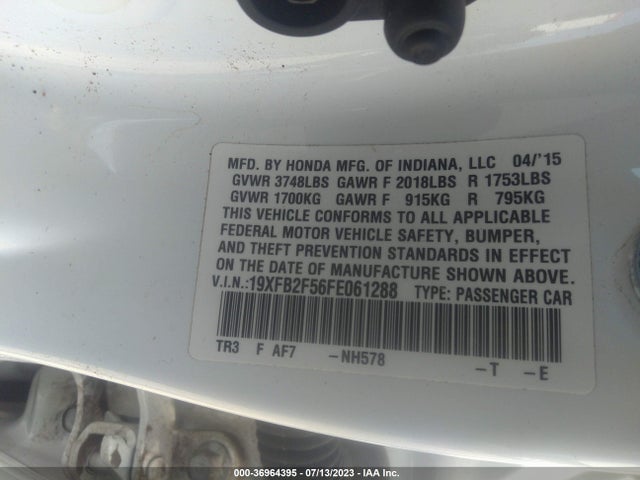 Honda Civic Sedan Lx 2015 19XFB2F56FE061288 Image 9