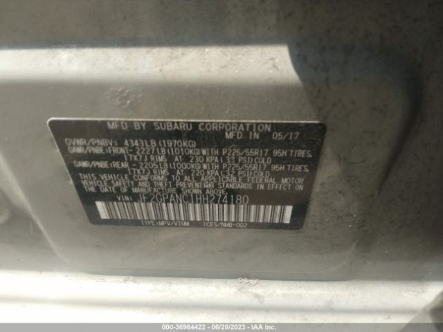 JF2GPANC1HH274180 Subaru Crosstrek Limited