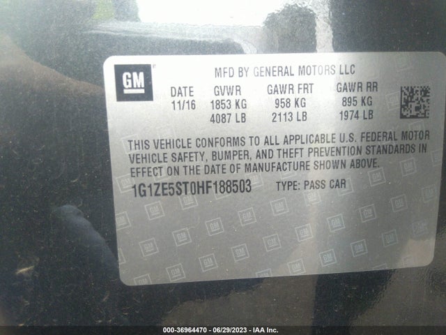 Chevrolet MALIBU LT 2017 1G1ZE5ST0HF188503 Image 9
