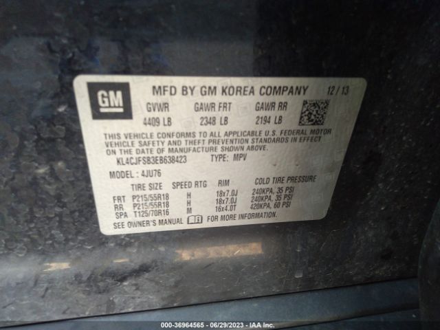 KL4CJFSB3EB638423 Buick Encore Convenience