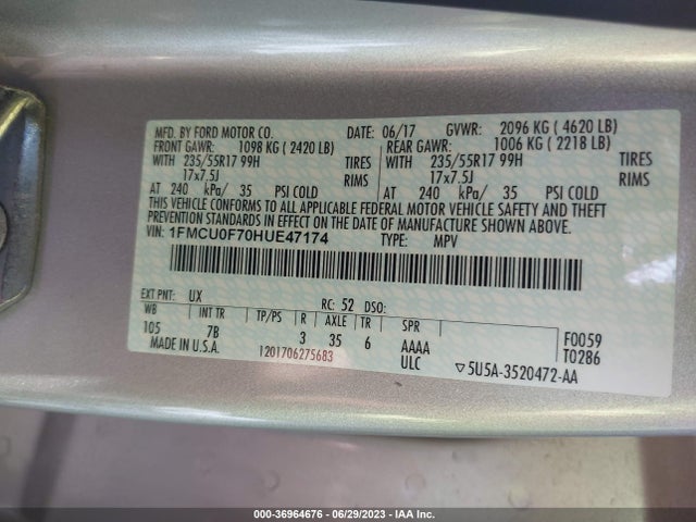 Ford ESCAPE S 2017 1FMCU0F70HUE47174 Image 15