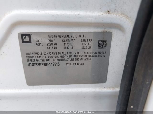 Buick Lacrosse Leather 2016 1G4GB5G30GF119515 Image 15