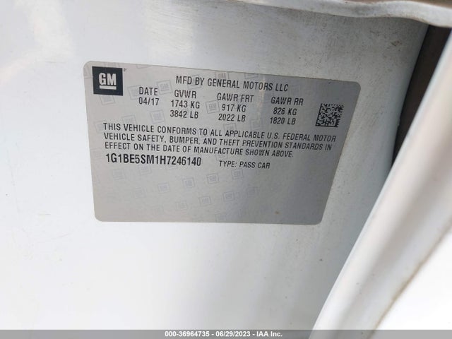 1G1BE5SM1H7246140 Chevrolet CRUZE LT