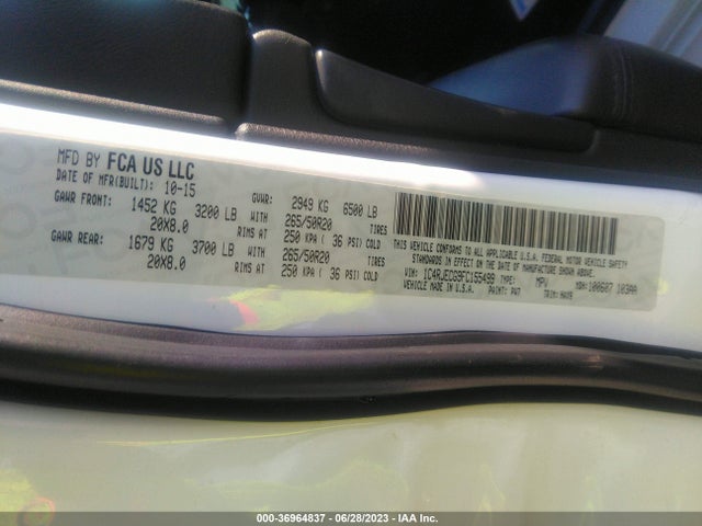 1C4RJECG9FC155499 Jeep Grand Cherokee High Altitude