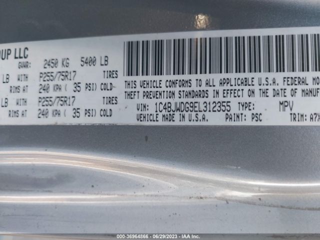 1C4BJWDG9EL312355 Jeep Wrangler Unlimited Sport