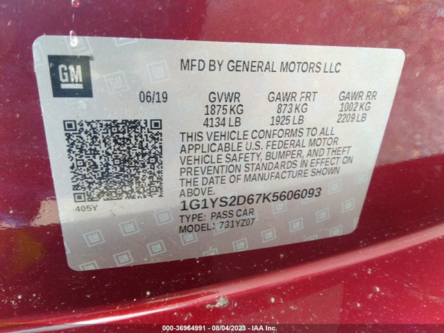 Chevrolet Corvette Z06 2lz 2019 1G1YS2D67K5606093 Image 9