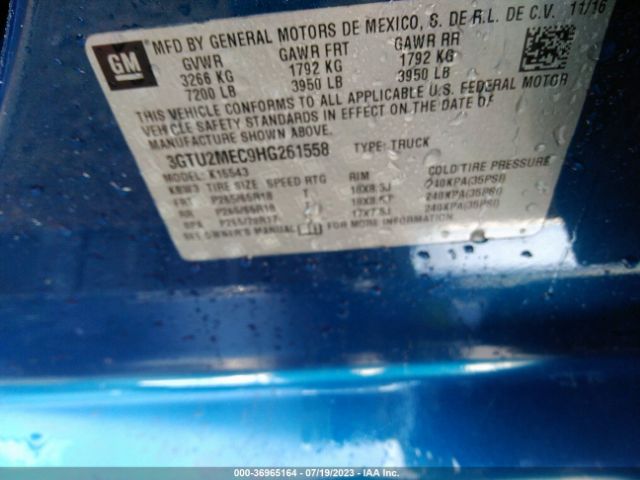 3GTU2MEC9HG261558 GMC Sierra 1500 Sle