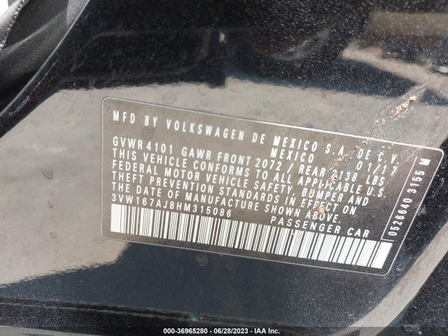 3VW167AJ8HM315086 Volkswagen Jetta 1.4t S