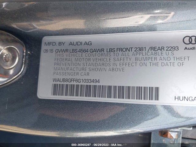 WAUB8GFF6G1033494 Audi A3 2.0t Premium