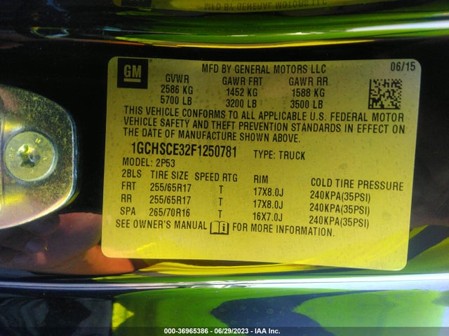 Chevrolet Colorado Z71 2015 1GCHSCE32F1250781 Image 9