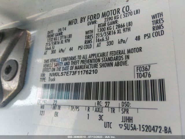NM0LS7E73F1176210 Ford Transit Connect Xl