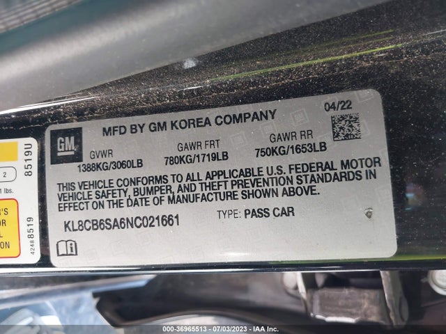 Chevrolet SPARK LS 2022 KL8CB6SA6NC021661 Image 9