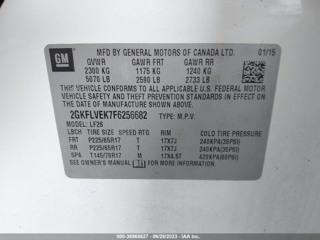 GMC Terrain Sle 2015 2GKFLVEK7F6256682 Image 9