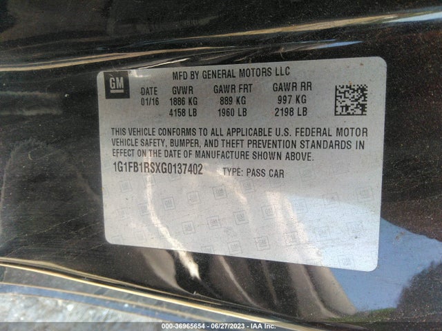 Chevrolet Camaro 1lt 2016 1G1FB1RSXG0137402 Image 9