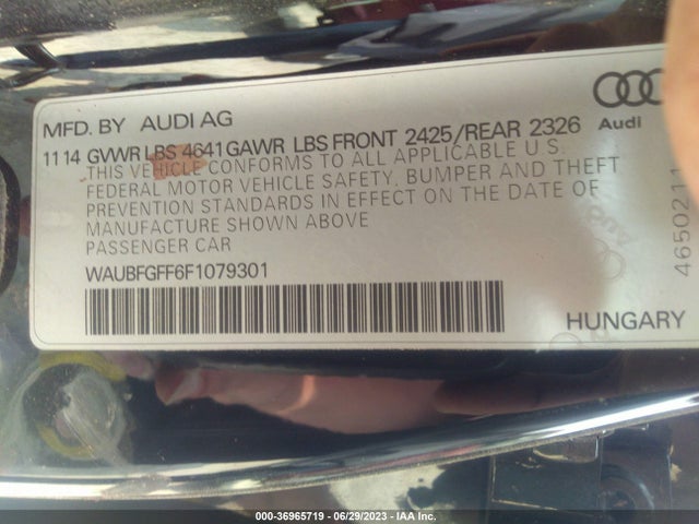 WAUBFGFF6F1079301 Audi S3/a3 2.0t Premium Plus