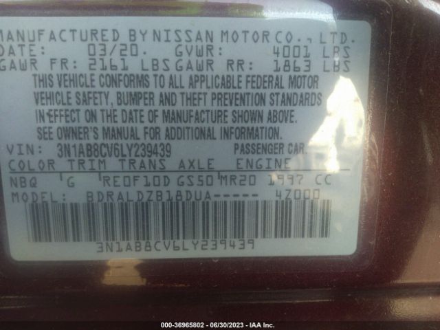 3N1AB8CV6LY239439 Nissan SENTRA SV