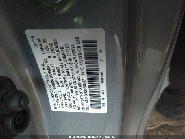 Honda Civic Coupe Lx-p 2016 2HGFC4B03GH304517 Image 16