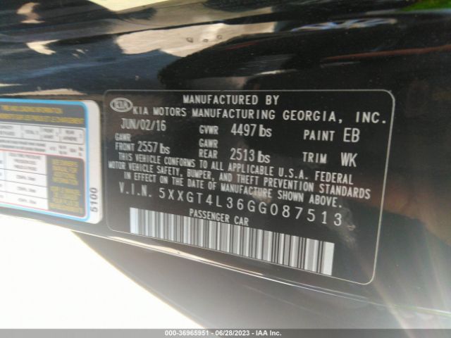 5XXGT4L36GG087513 KIA Optima Lx