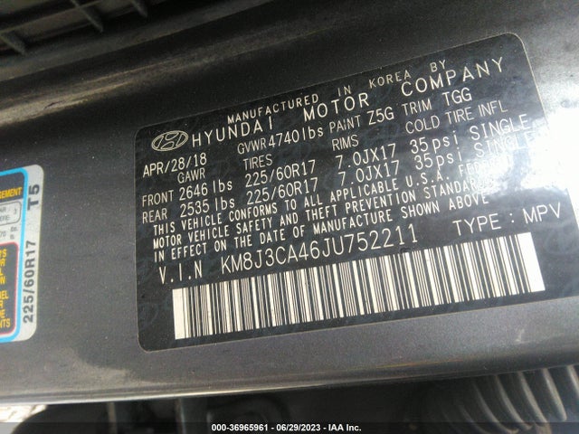 Hyundai TUCSON SEL 2018 KM8J3CA46JU752211 Image 9