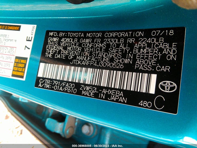 Toyota Prius Prime Plus/premium/advanced 2018 JTDKARFP4J3090526 Image 9