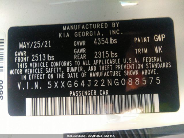 5XXG64J22NG088575 KIA K5 Gt-line