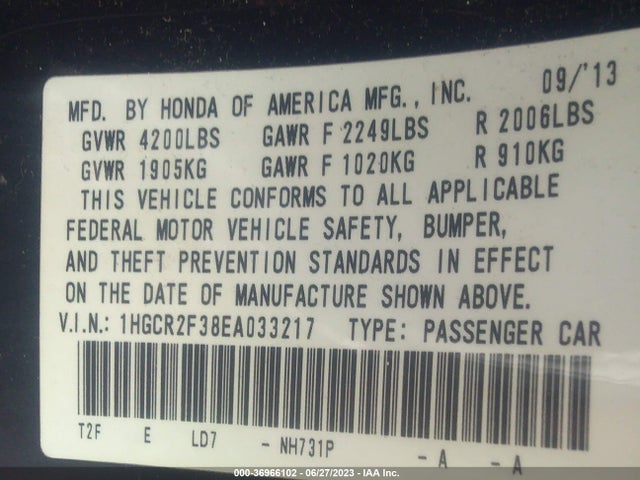 Honda Accord Sedan Lx 2014 1HGCR2F38EA033217 Image 15