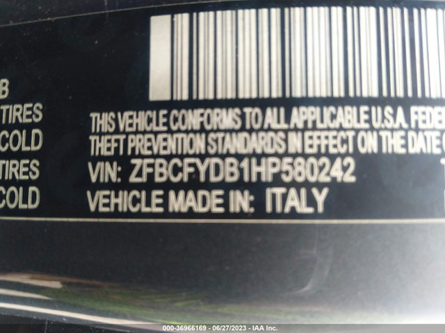 ZFBCFYDB1HP580242 Fiat 500x Lounge
