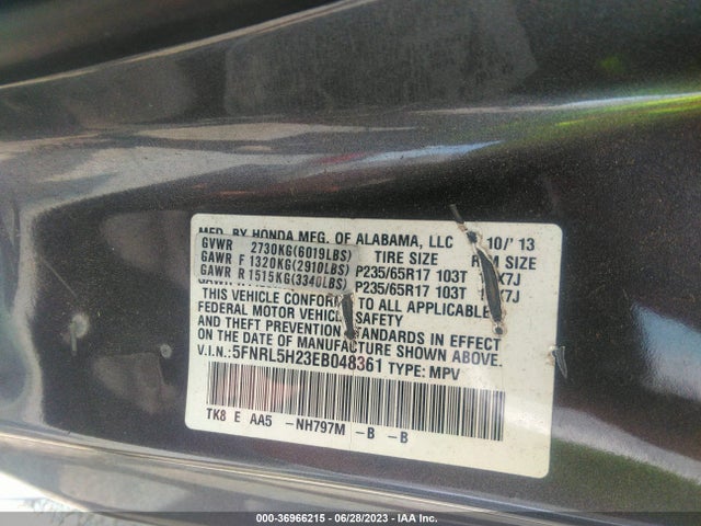 Honda ODYSSEY LX 2014 5FNRL5H23EB048361 Image 9