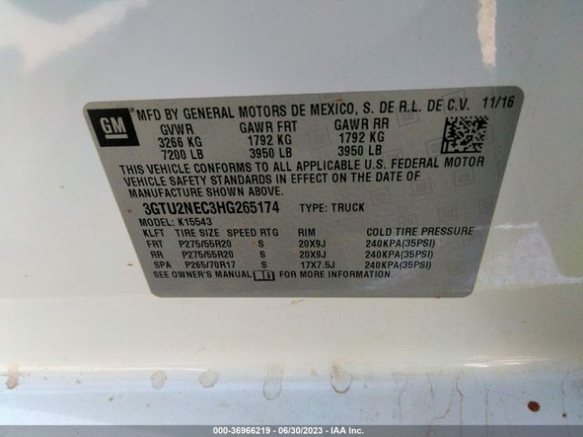 3GTU2NEC3HG265174 GMC Sierra 1500 Slt