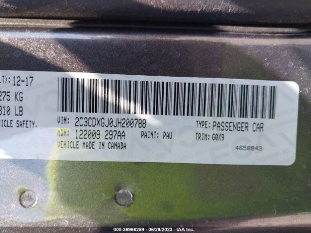 2C3CDXGJ0JH200788 Dodge Charger R/t Scat Pack