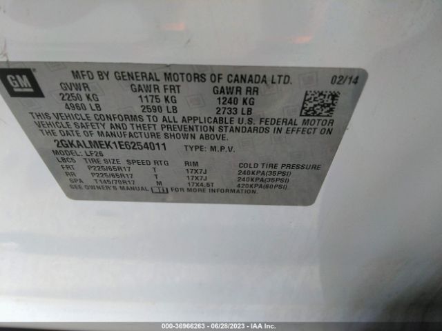 2GKALMEK1E6254011 GMC Terrain Sle
