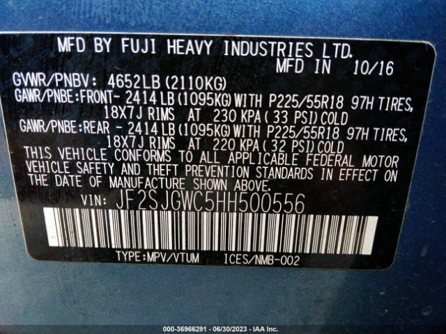 JF2SJGWC5HH500556 Subaru Forester Touring