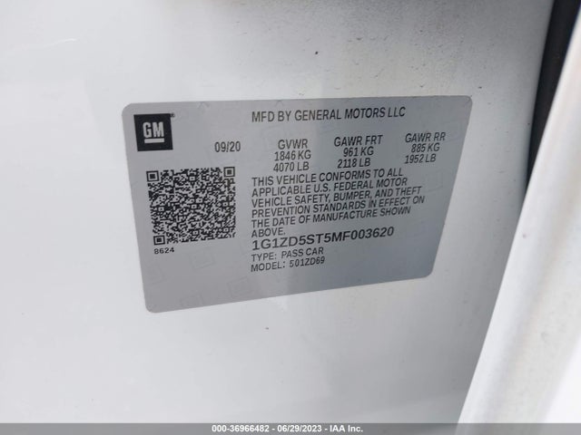 Chevrolet MALIBU LT 2021 1G1ZD5ST5MF003620 Image 9