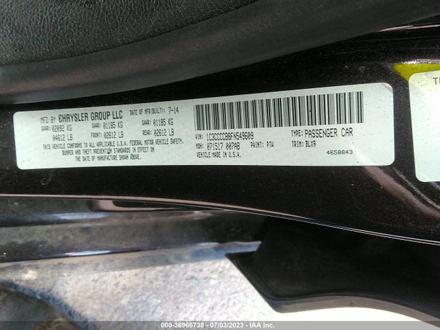 Chrysler 200 C 2015 1C3CCCCB8FN549609 Image 9