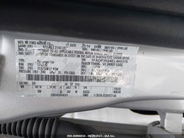 1FADP3N24EL460315 Ford Focus Titanium