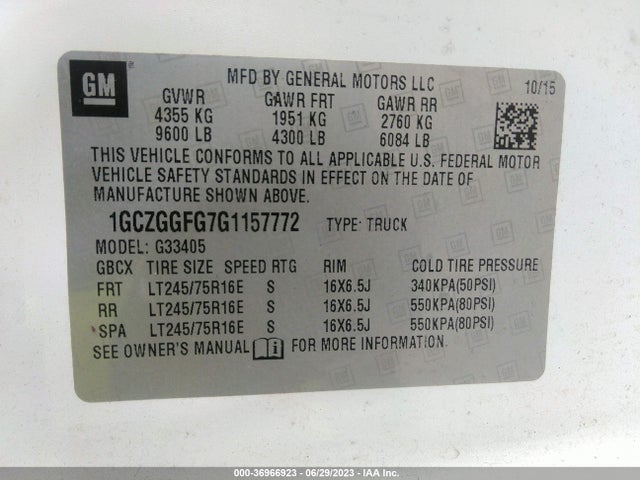 Chevrolet EXPRESS CARGO VAN 2016 1GCZGGFG7G1157772 Image 9